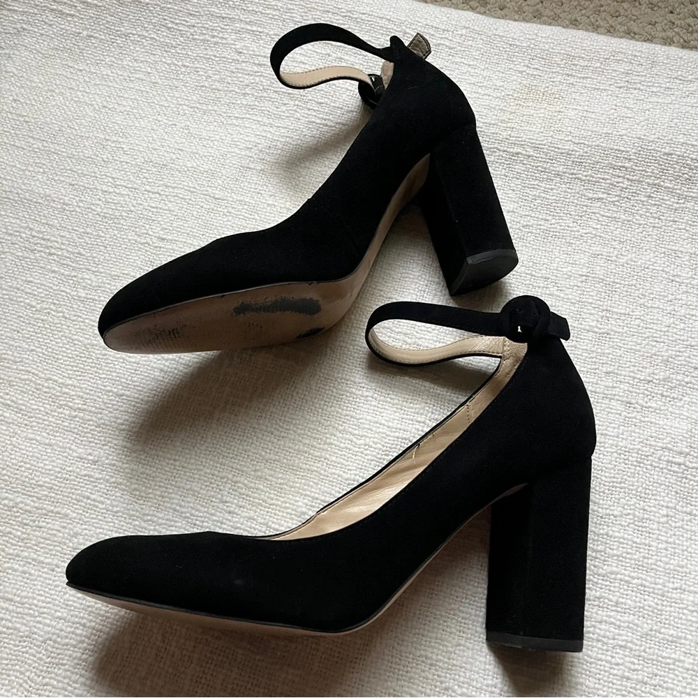 Marc Fisher black velvet leather pump heels size women’s US 9 shoes - Picture 7 of 9